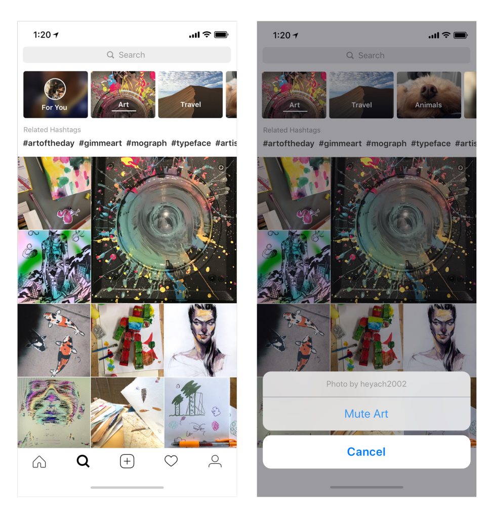 Instagram โหมด Explore
